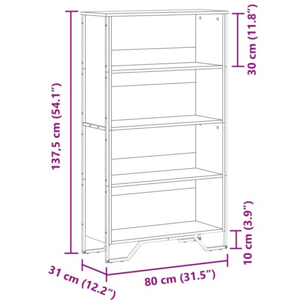Estante 80x31x137,5 cm derivados de madeira cinzento sonoma - Image 8