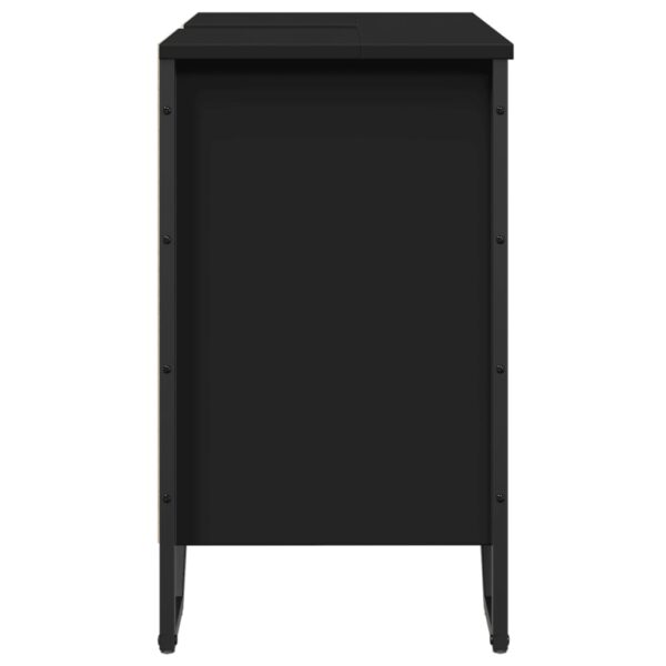 Móvel para lavatório 60x35x60 cm derivados de madeira preto - Image 4