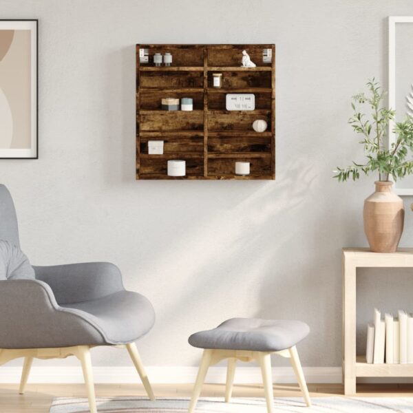 Armário vitrine 60x8,5x58 cm derivados madeira carvalho fumado - Image 2