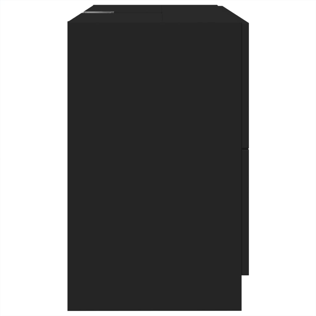 Armário de lavatório 78x37x59 cm derivados de madeira preto - Image 5