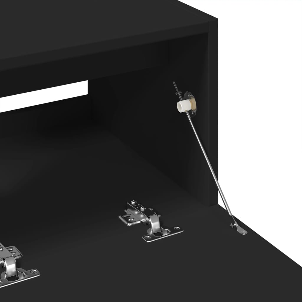 Armário de lavatório 78x37x59 cm derivados de madeira preto - Image 7