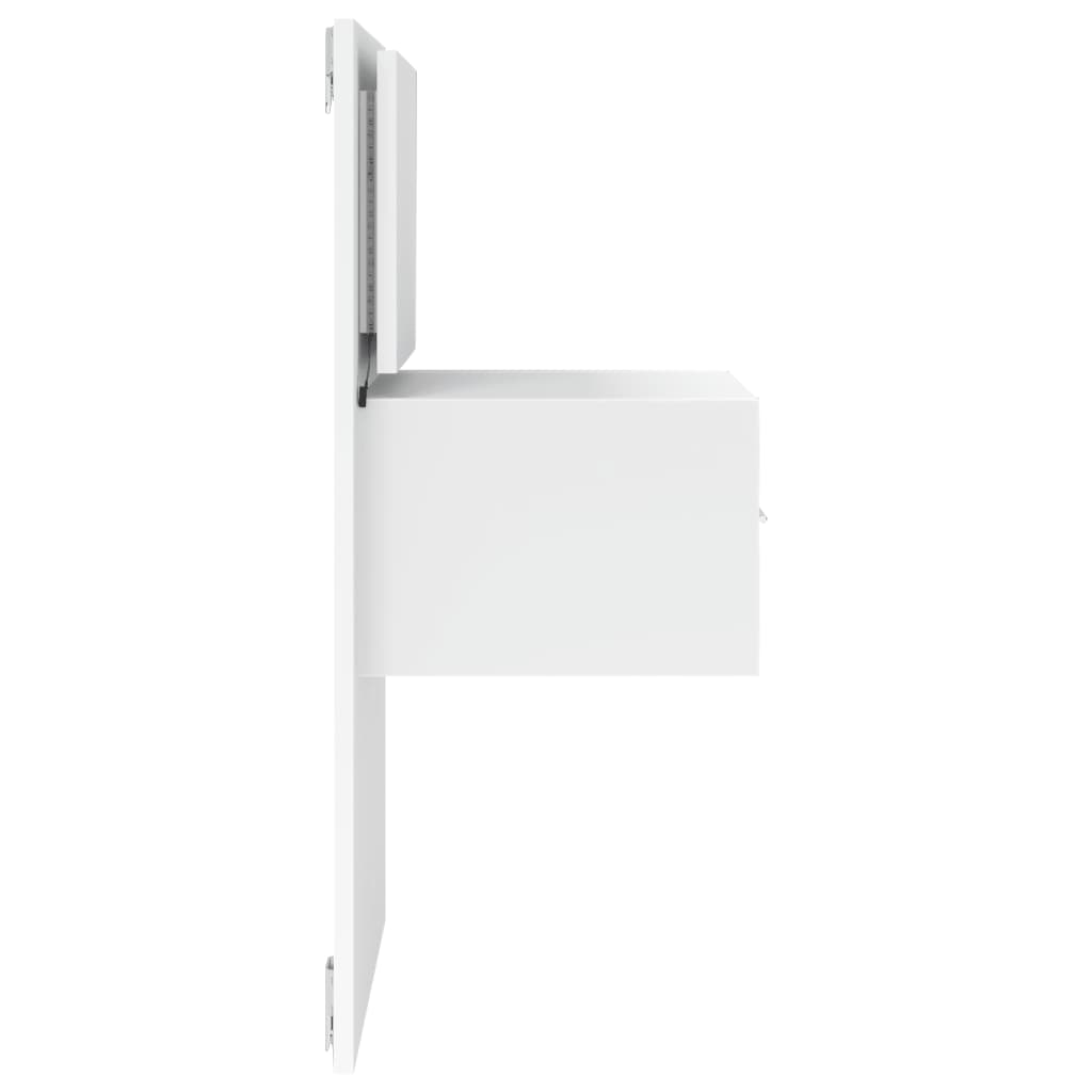 Mesas de cabeceira de parede com luzes LED 2 pcs branco - Image 5