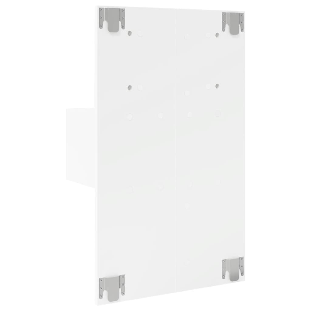 Mesas de cabeceira de parede com luzes LED 2 pcs branco - Image 6