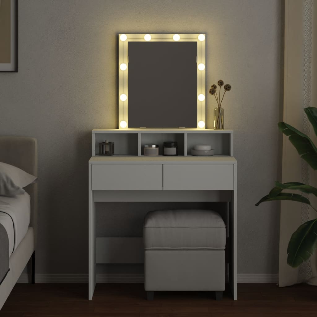 Toucador com LED 80x41x144,5 cm branco - Image 2