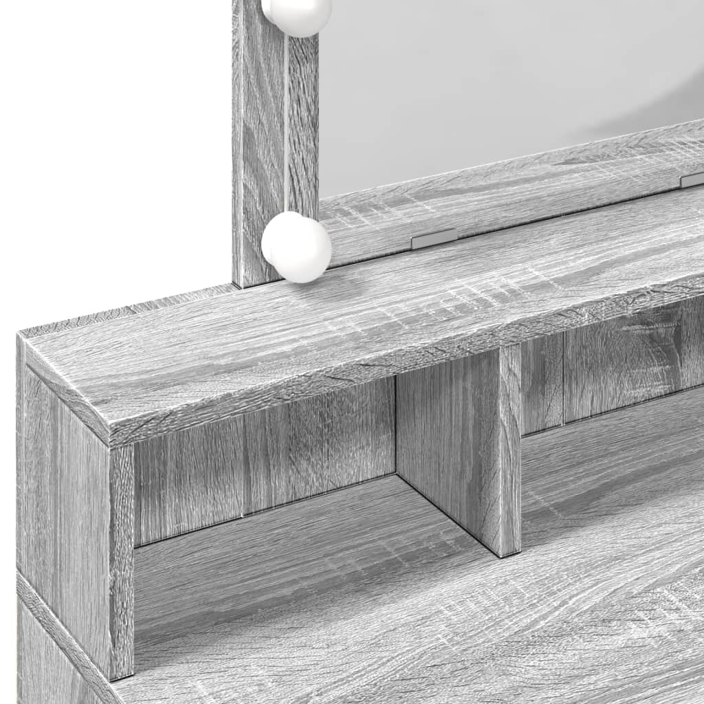 Toucador com LED 80x41x144,5 cm cinzento sonoma - Image 11