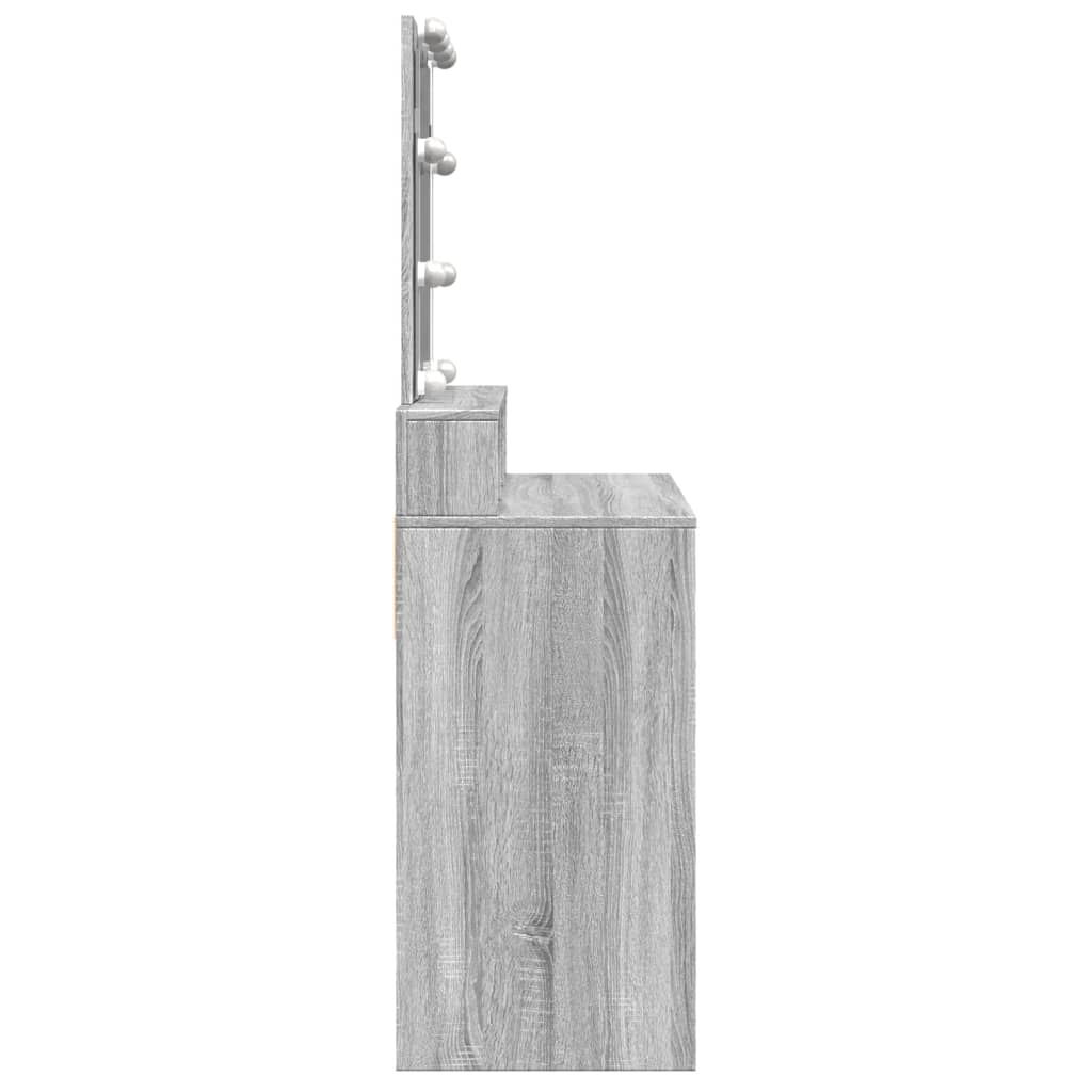Toucador com LED 80x41x144,5 cm cinzento sonoma - Image 5