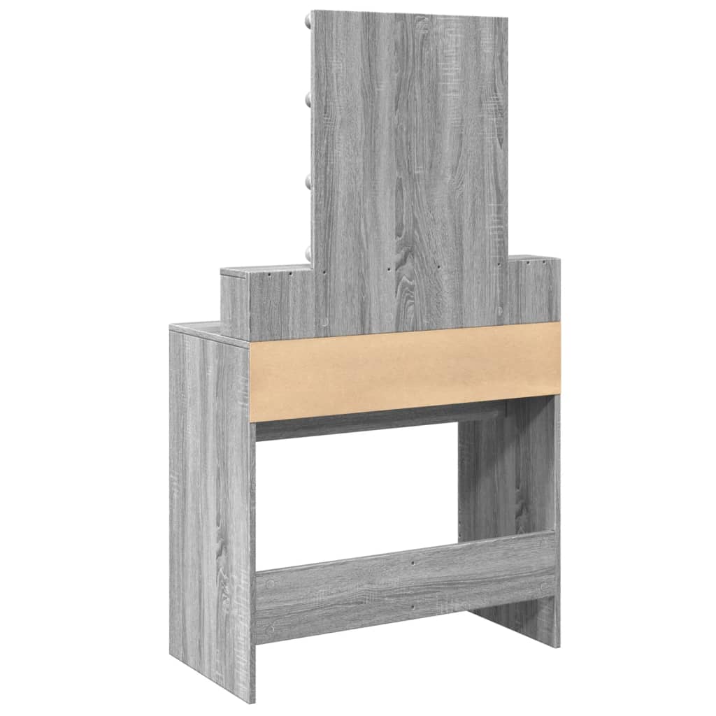 Toucador com LED 80x41x144,5 cm cinzento sonoma - Image 6