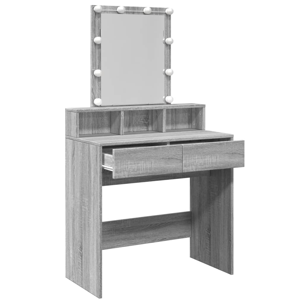 Toucador com LED 80x41x144,5 cm cinzento sonoma - Image 8