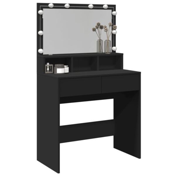 Toucador com LED 80x41x134,5 cm preto - Image 3