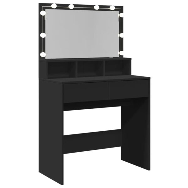 Toucador com LED 80x41x134,5 cm preto - Image 7