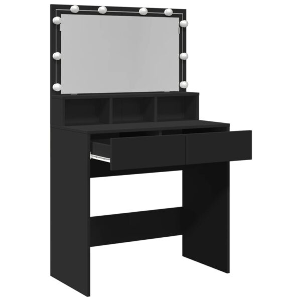 Toucador com LED 80x41x134,5 cm preto - Image 8