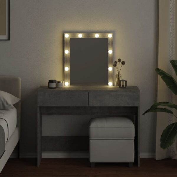 Toucador com LEDs 100x40x130 cm cinzento cimento - Image 2