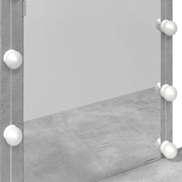 Toucador com LEDs 100x40x130 cm cinzento cimento - Image 11