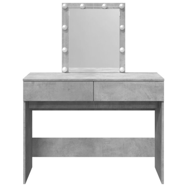 Toucador com LEDs 100x40x130 cm cinzento cimento - Image 4