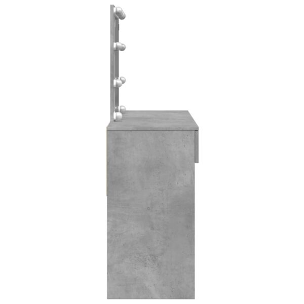 Toucador com LEDs 100x40x130 cm cinzento cimento - Image 5