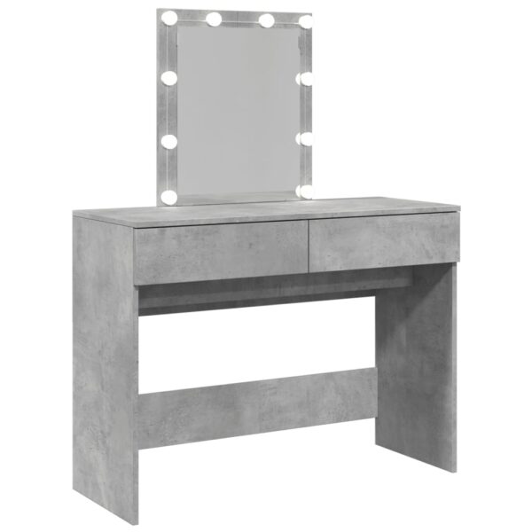 Toucador com LEDs 100x40x130 cm cinzento cimento - Image 7