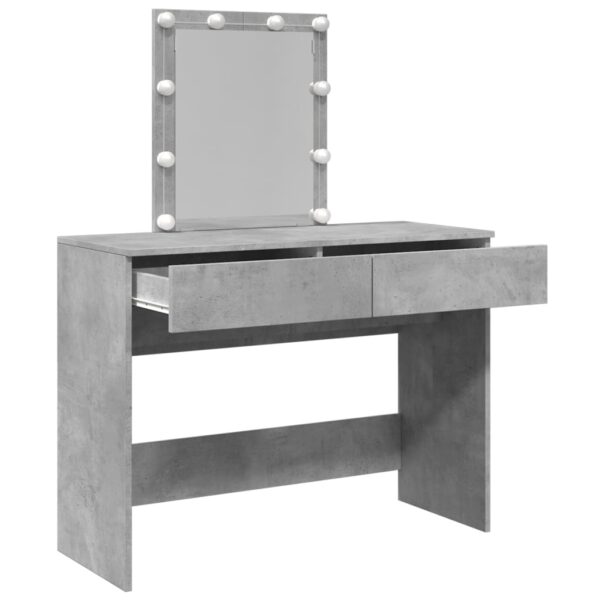 Toucador com LEDs 100x40x130 cm cinzento cimento - Image 8