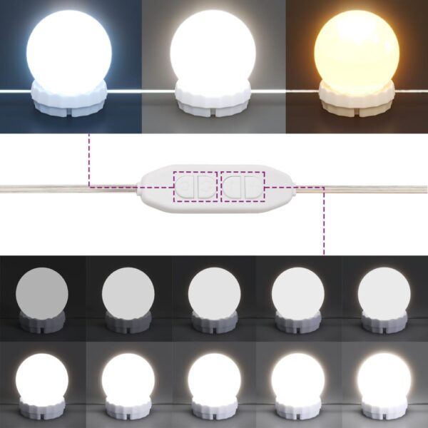 Toucador com LEDs 100x40x130 cm cinzento cimento - Image 9