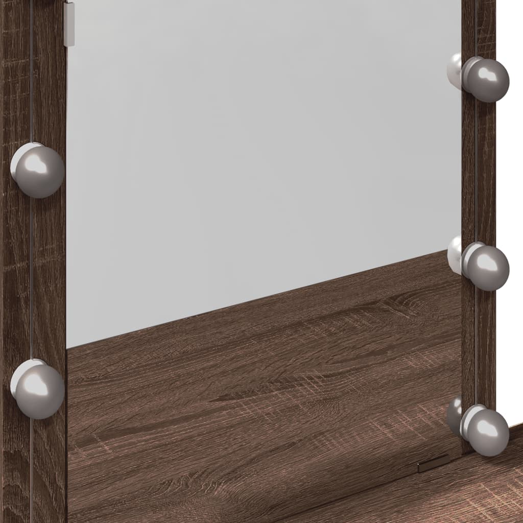 Toucador com LEDs 100x40x130 cm cor carvalho castanho - Image 11