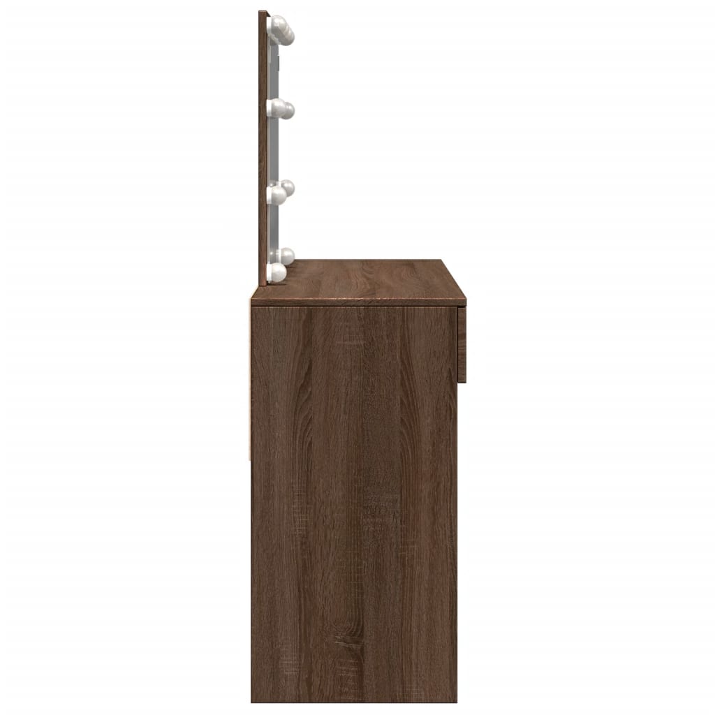 Toucador com LEDs 100x40x130 cm cor carvalho castanho - Image 5