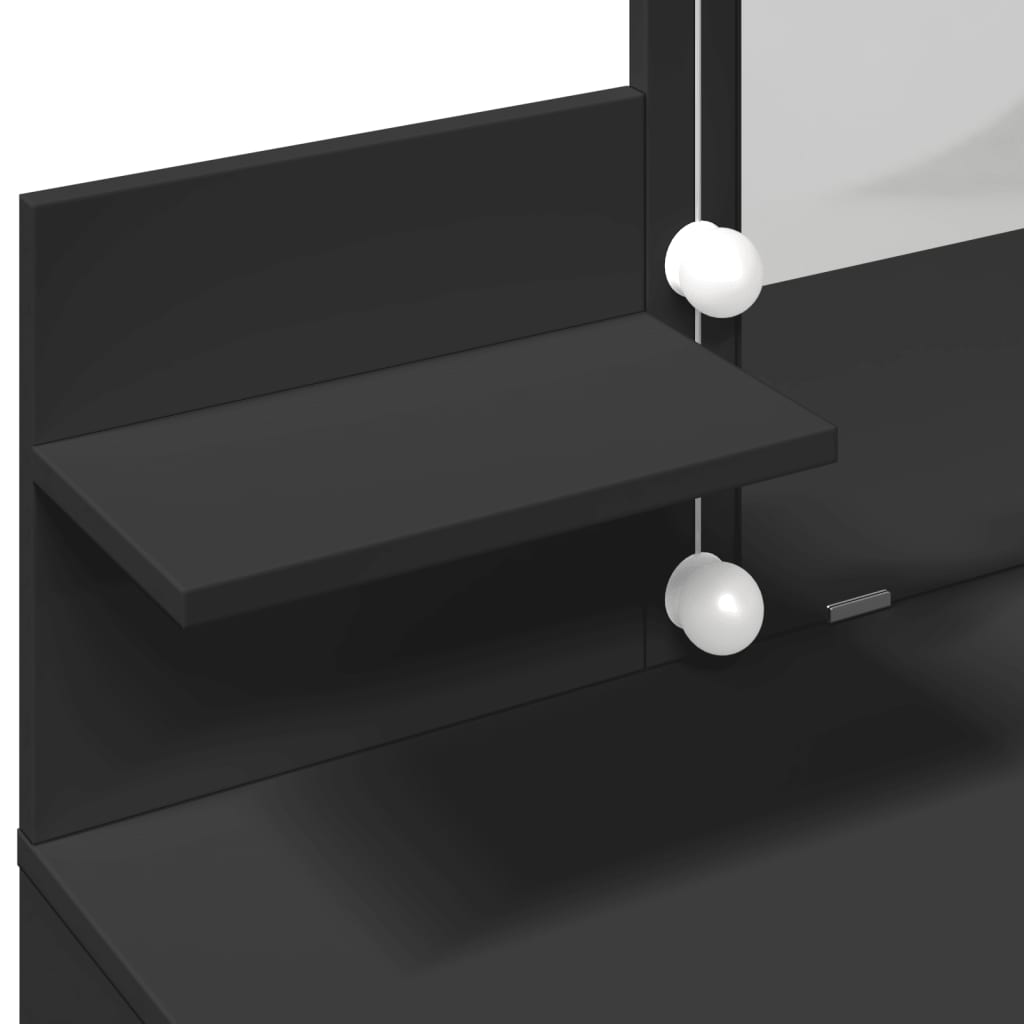 Toucador com luzes LED 100x40x130 cm preto - Image 11
