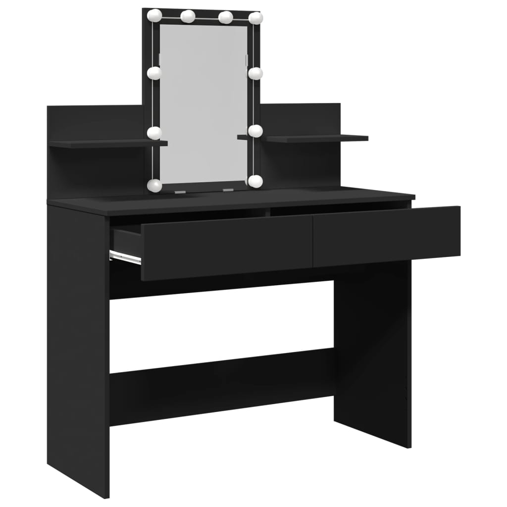 Toucador com luzes LED 100x40x130 cm preto - Image 8