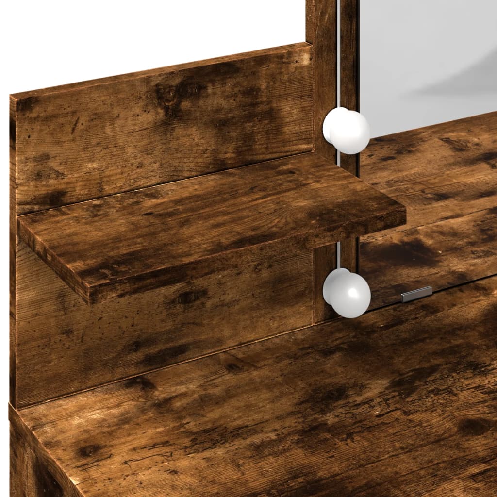 Toucador com LED 100x40x130 cm carvalho fumado - Image 11