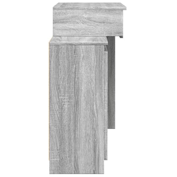 Toucador com LED 115x37x110,5 cm cinzento sonoma - Image 5