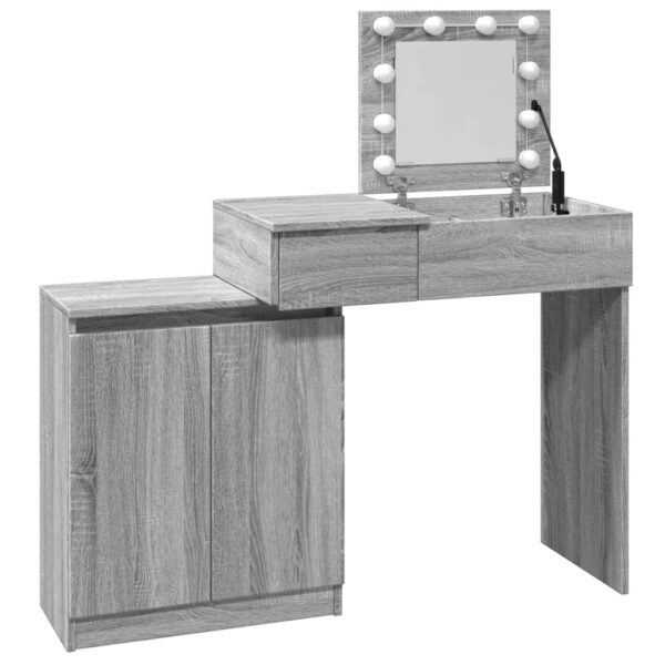 Toucador com LED 115x37x110,5 cm cinzento sonoma - Image 8