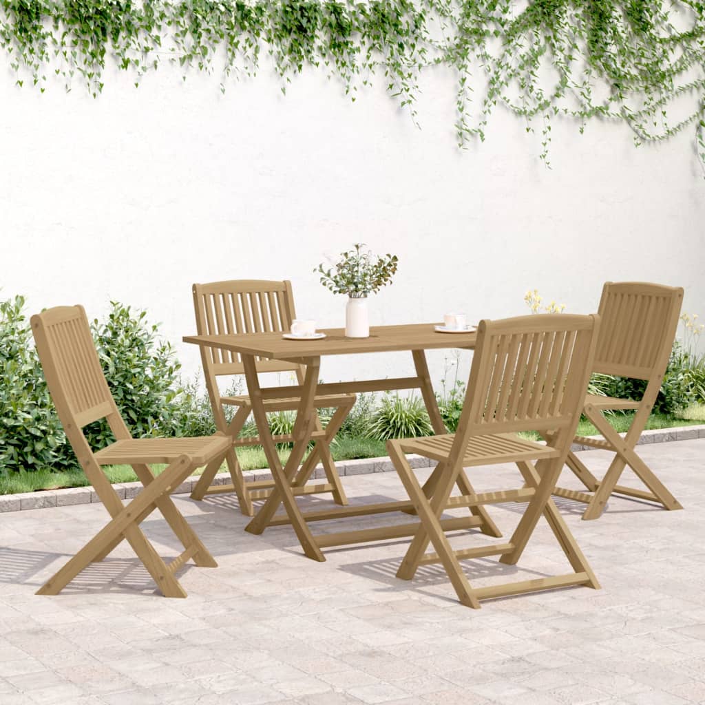 Conjunto de jantar p/ jardim 5 pcs madeira de acácia maciça - Image 2