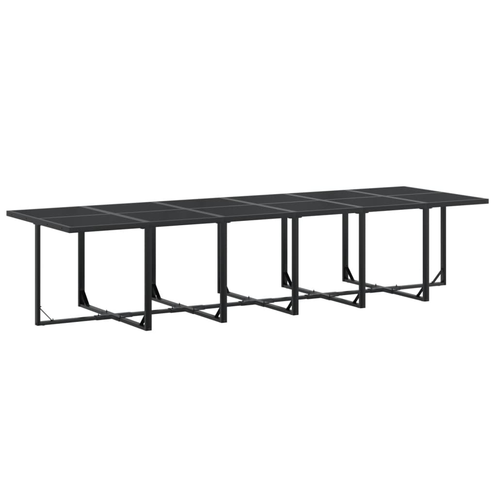 17 pcs conjunto de jantar para jardim textilene preto - Image 2