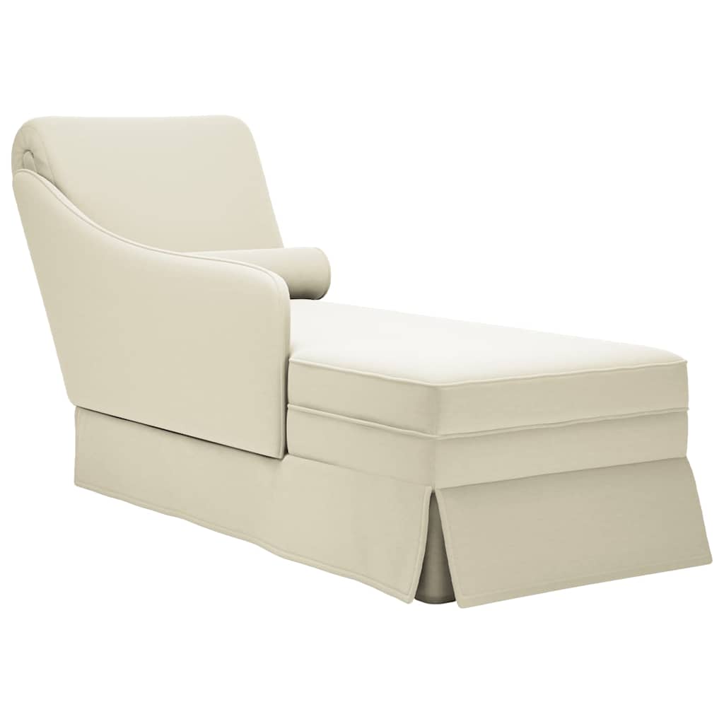 Chaise lounge c/ reforço/apoio de braços direito veludo creme