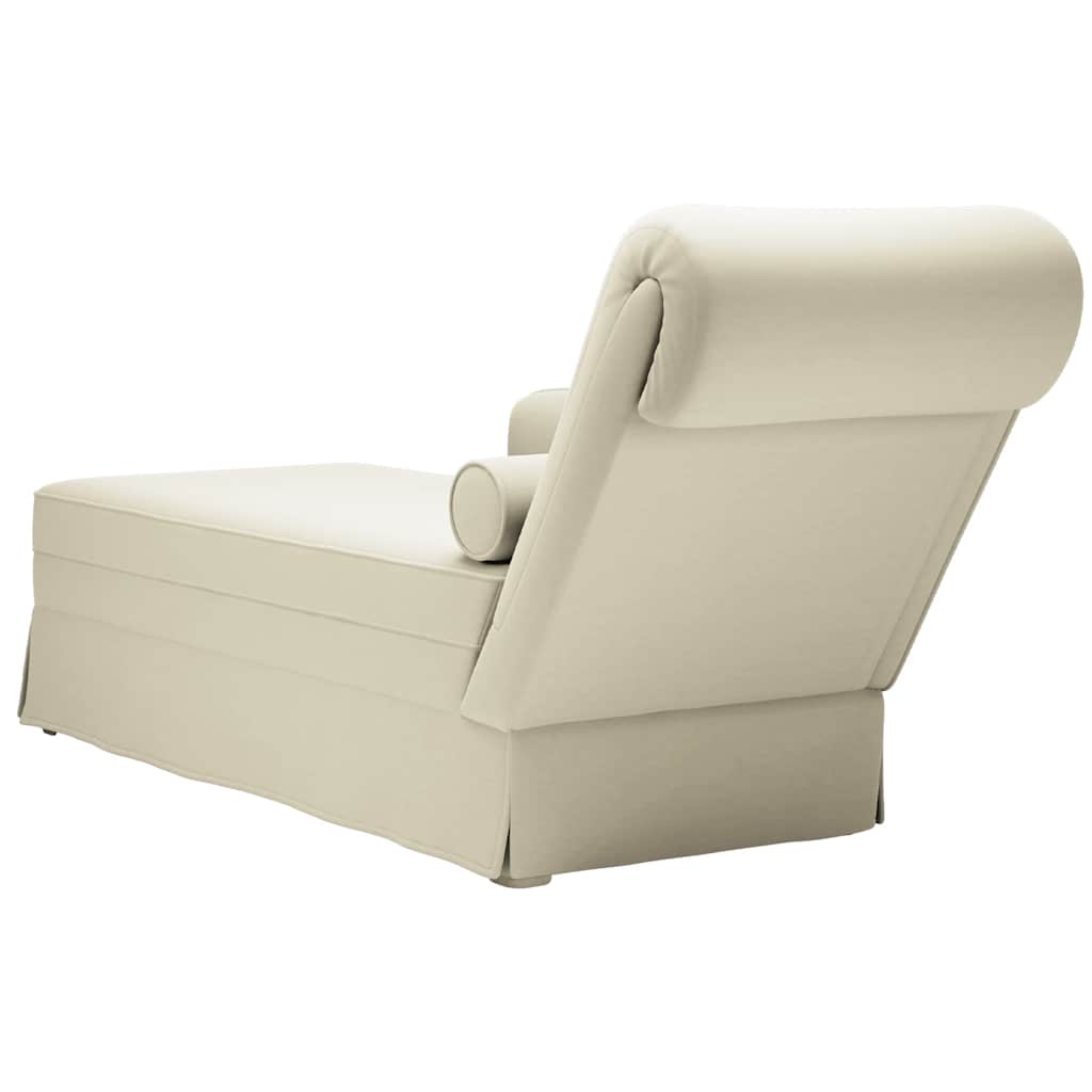 Chaise lounge c/ reforço/apoio de braços direito veludo creme - Image 6