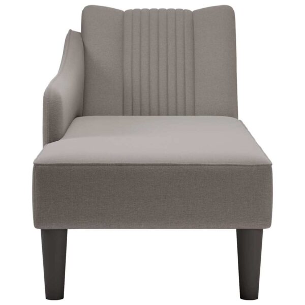 Chaise lounge com apoio de braço direito em tecido cinza - Image 4