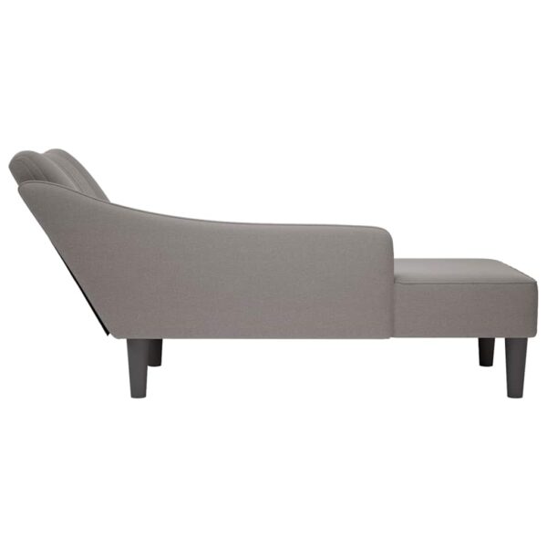 Chaise lounge com apoio de braço direito em tecido cinza - Image 5