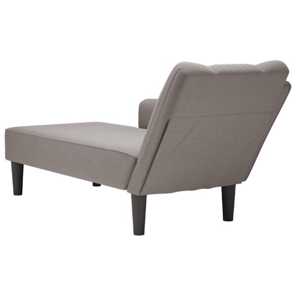 Chaise lounge com apoio de braço direito em tecido cinza - Image 6