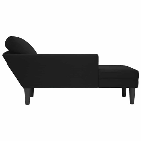 Chaise lounge c/ almofada/apoio de braços direito veludo preto - Image 5