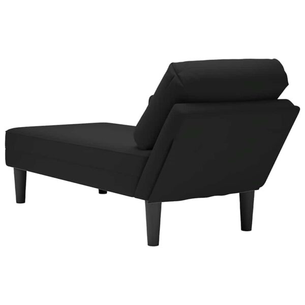Chaise lounge c/ almofada/apoio de braços direito veludo preto - Image 6
