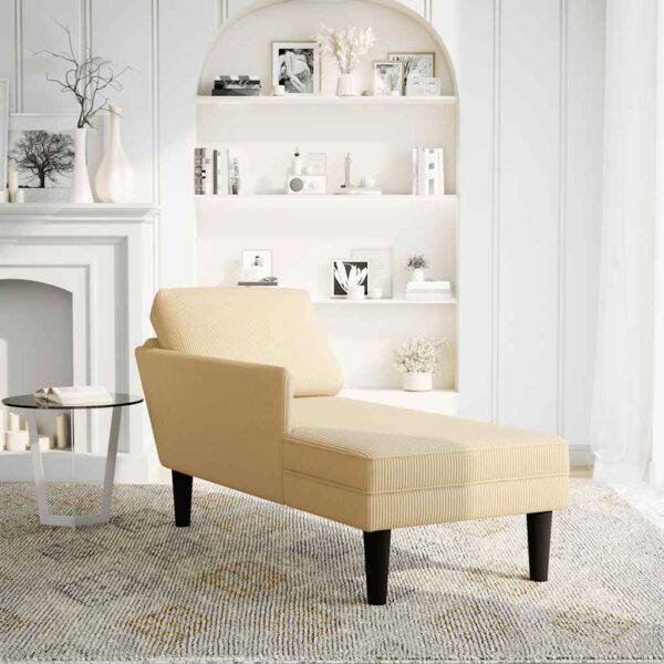 Chaise lounge com almofada tecido corduroy verde claro - Image 2