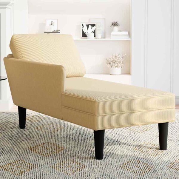 Chaise lounge com almofada tecido corduroy verde claro - Image 3