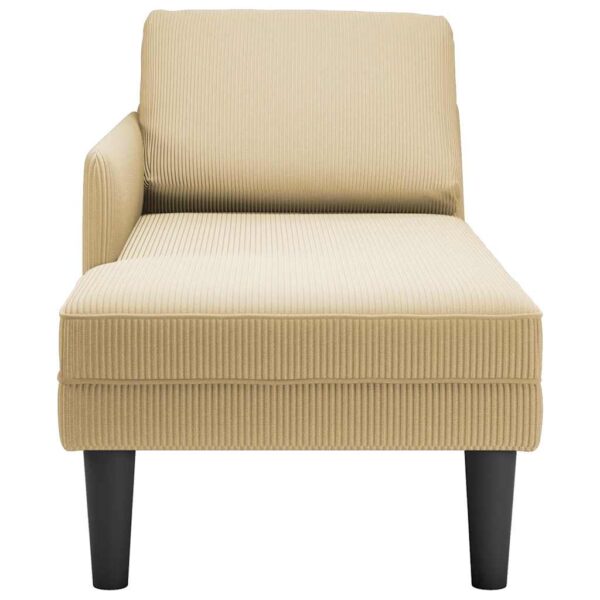 Chaise lounge com almofada tecido corduroy verde claro - Image 4