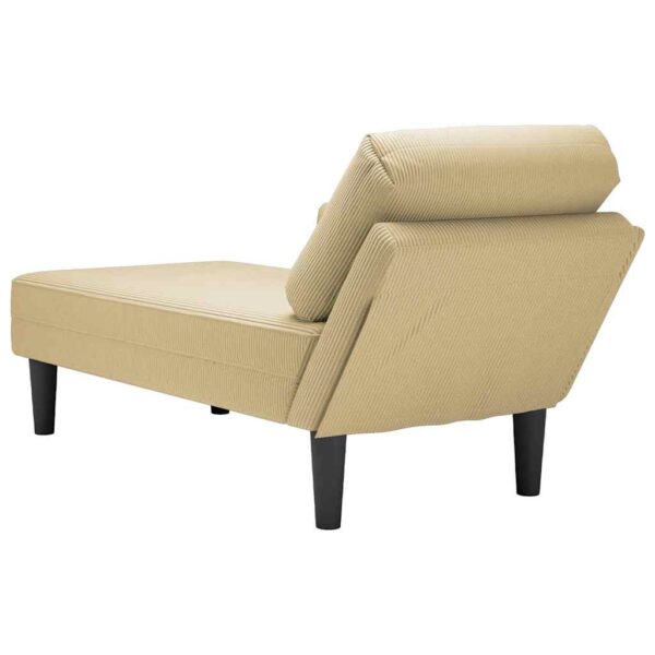 Chaise lounge com almofada tecido corduroy verde claro - Image 6