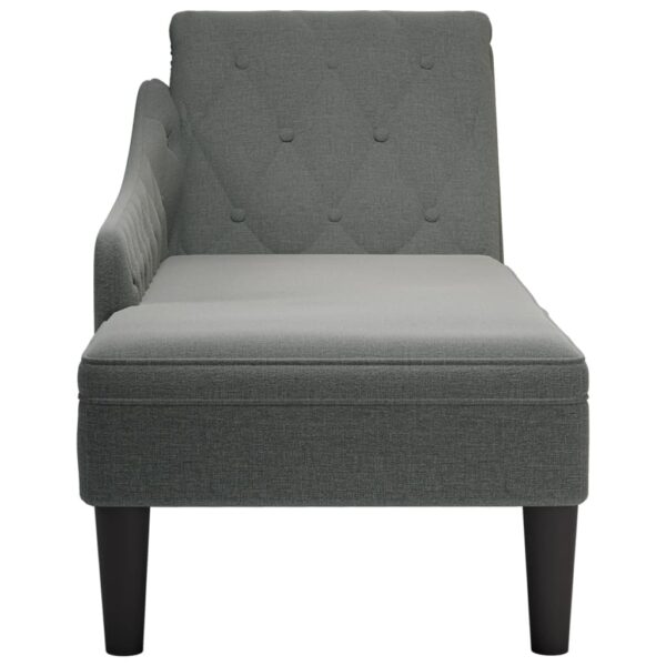 Chaise lounge c/ almofada/apoio de braços direito tecido - Image 4