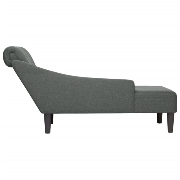 Chaise lounge c/ almofada/apoio de braços direito tecido - Image 5