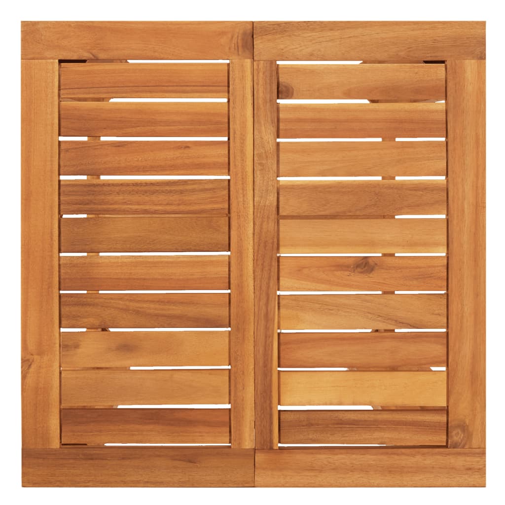 3 pcs conjunto de bar p/ jardim acácia maciça/vime PE cinzento - Image 7