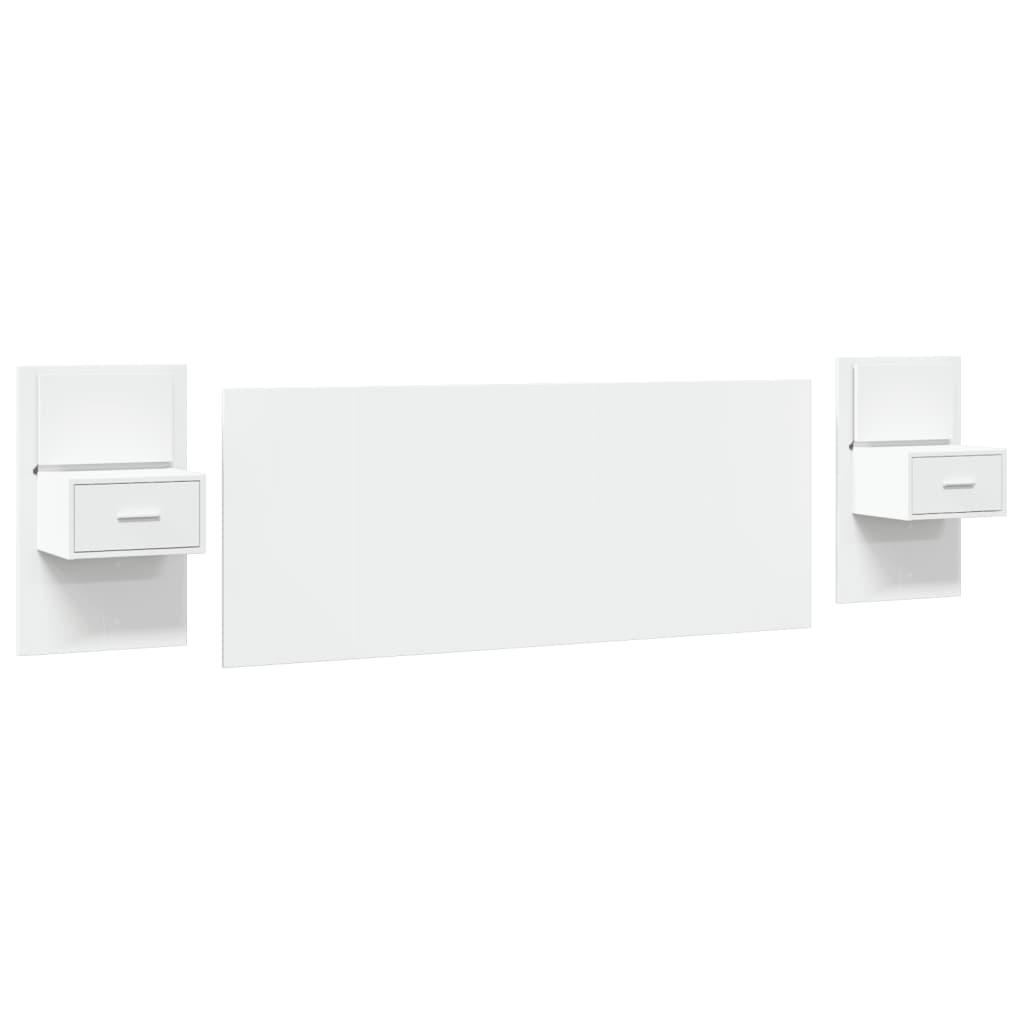 Cabeceira de cama c/ armários 200cm derivados de madeira branco - Image 2