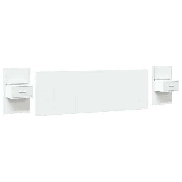 Cabeceira de cama c/ armários 240cm derivados de madeira branco - Image 2