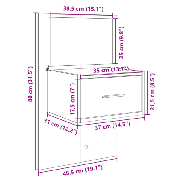 Cabeceira de cama c/ armários 240cm derivados de madeira branco - Image 11