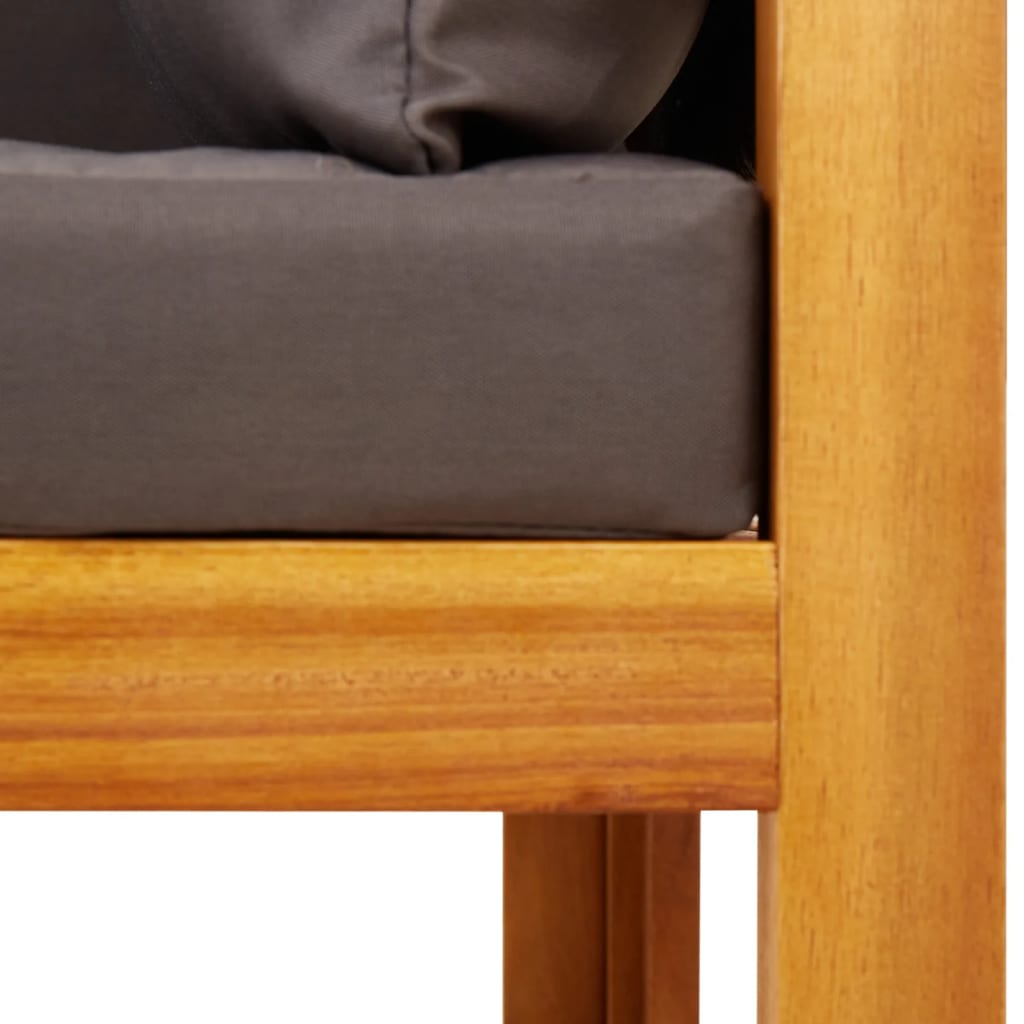 5 pcs conjunto de sofás de jardim com almofadões acácia maciça - Image 10