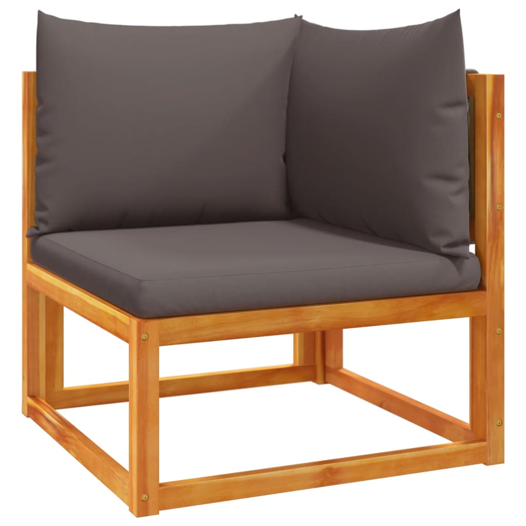 6 pcs conjunto de sofás de jardim com almofadões acácia maciça - Image 3